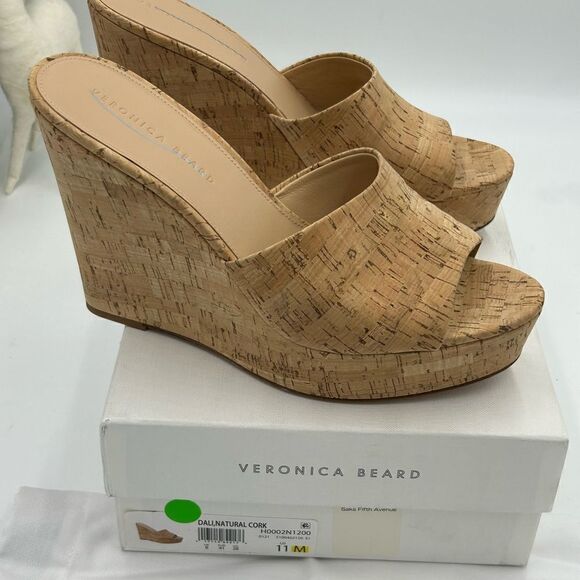 Women’s Veronica Beard, cork wedge sandals, size 11 - Picture 8 of 10
